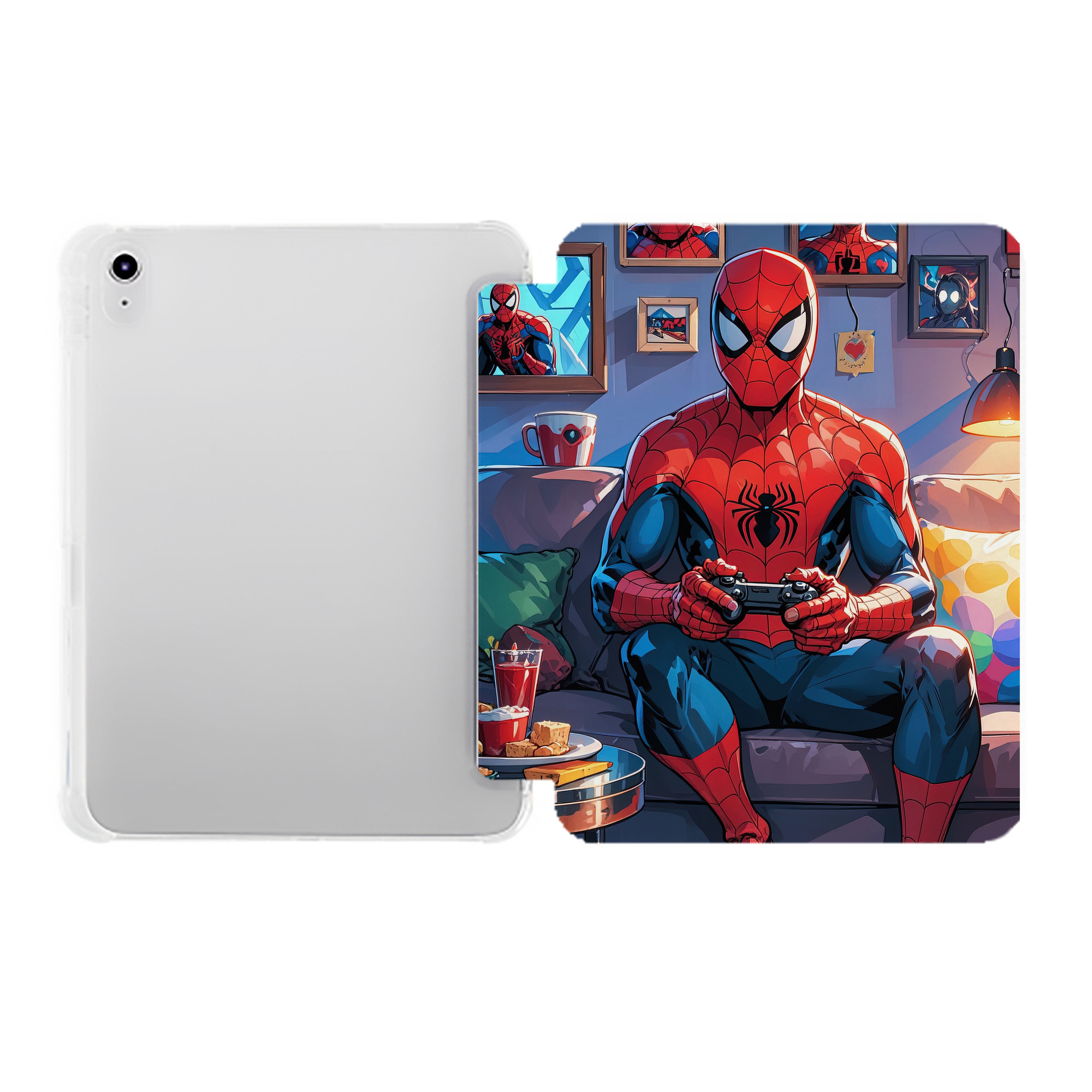 （画像用） Spider Man スパイダーマン IPad ケース ペン収納付き 三つ折りスタンド PUレザー×シリコン 対応機種9.5/10.5/10.9インチ